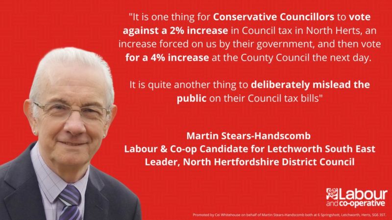 Cllr. Martin Stears-Handscomb reply to question on Tory Council Tax